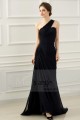 One Shoulder Long Black Blue Prom Dress With Slit - Ref L531 - 03