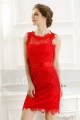 Red chrysanthemum petals crazy lace backless evening dress - Ref C543 - 05