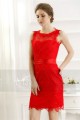 Red chrysanthemum petals crazy lace backless evening dress - Ref C543 - 04