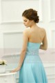 Turquoise High-Low Strapless Homecoming Dress - Ref C203 - 04