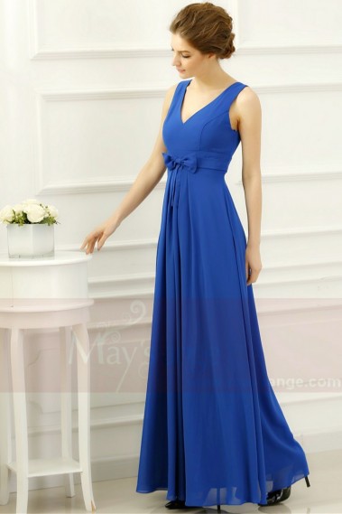 robe de soirée longue bleu roi pour témoin de mariage - L762 #1