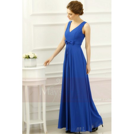 robe de soirée longue bleu roi pour témoin de mariage