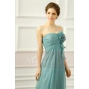 Green Strapless Long Dress For Bridesmaid With Flowers - Ref L768 - 03