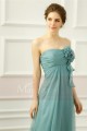 Green Strapless Long Dress For Bridesmaid With Flowers - Ref L768 - 03