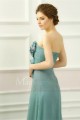 Green Strapless Long Dress For Bridesmaid With Flowers - Ref L768 - 06