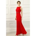 LONG RED WEDDING GUEST DRESS SLEEVELESS WITH EMBROIDERED - Ref L755 - 02