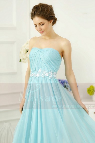 robe bustier longue turquoise élégante - L756 #1