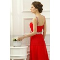 Robe cocktail longue rouge coquelicot maysange - Ref L530 - 02