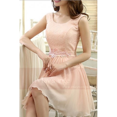 robe de cocktail courte rose