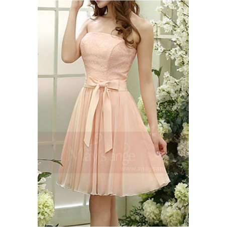 robe courte de cocktail rose