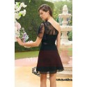 robe de cocktail  noir chic une manchette en dentelle jolie coupe A vosge - Ref C822 - 04