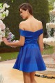 robe de cocktail bleu electrique col bateau Satine - Ref C823 - 03