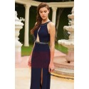 Open Back Sexy Long Evening Blue Dress With Slit - Ref L778 - 04