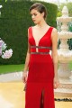 Red celebrity dress sirene underlines chest and waist - Ref L781 - 02