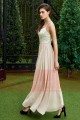 robe long de soiree rose nude avec un buste argente - Ref L782 - 02