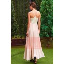 robe long de soiree rose nude avec un buste argente - Ref L782 - 03