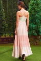 robe long de soiree rose nude avec un buste argente - Ref L782 - 03