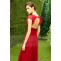 robe de soiree framboise  avec petite manchette belle coupe dos ouver benida - Ref L785 - 02