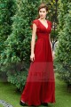 robe de soiree framboise  avec petite manchette belle coupe dos ouver benida - Ref L785 - 03