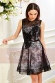 Black Lace Cocktail Dress- Two-Tone Dress - Ref C830 - 04