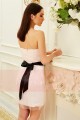 robe bustier rose ceinture noire et noeud de papillon  Peach Blossom - Ref C832 - 03