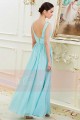 Robe de Soiree Longue en Mousseline fine Bleu Cyan - Ref L789 - 03