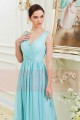 Robe de Soiree Longue en Mousseline fine Bleu Cyan - Ref L789 - 04