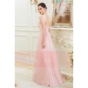 Long Pink Sexy Cocktail Dress With Crossed Straps - Ref L790 - 02