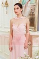 Robe de Soiree Rose Leger Sublime Bustier Croise - Ref L790 - 05