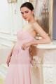 Robe Longue en Mousseline Fine Rose Pale - Ref L792 - 06