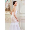 robe mariage bustier asymétrique dentelle broderie dore - Ref M368 - 04