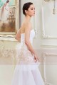 robe mariage bustier asymétrique dentelle broderie dore - Ref M368 - 04