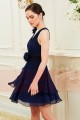 Sexy Evening Dress in Chiffon Blue Night  Floral - Ref C850 - 05