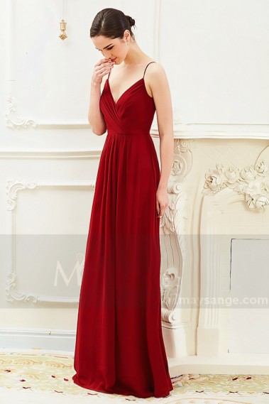 belle robe framboise pour mariage ou soirée ou une fete design du dos - Ref  L794 - Robes de soirée