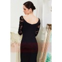 robe noire longue avec des manches en dentelle col bateau Maysange - Ref L799 - 04