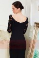 Long black dress with lace sleeves Maysange boat neck - Ref L799 - 04
