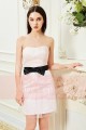 robe bustier rose ceinture noire et noeud de papillon  Peach Blossom - Ref C832 - 05