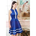 robe cocktail bleu roi style marine  Petunia - Ref C834 - 06