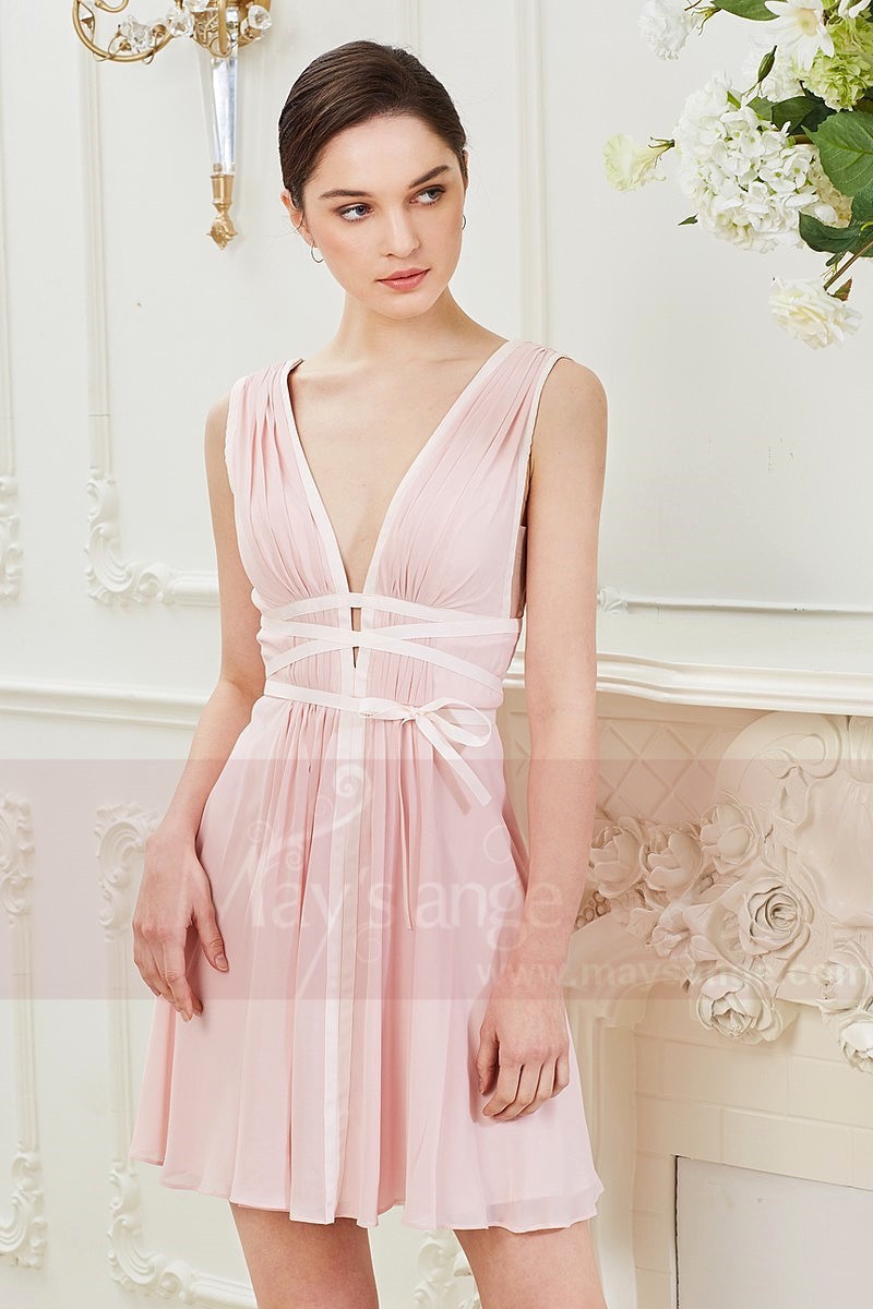 SEXY COCKTAIL DRESS DEEP V NECKLINE - Ref C846 - 01