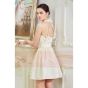 Robe Courte Sublime Champagne Satinee - Ref C848 - 02