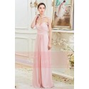 Robe de Soiree Rose Leger Sublime Bustier Croise - Ref L790 - 06