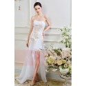 robe mariage bustier asymétrique dentelle broderie dore - Ref M368 - 05