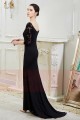 robe noire longue avec des manches en dentelle col bateau Maysange - Ref L799 - 05