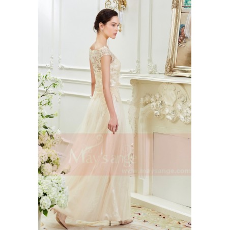 Champagne Long Dresses For women With Lace