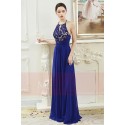 Open Back Chiffon-Halter Royal Blue Prom Dress - Ref L802 - 03