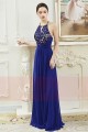 Open Back Chiffon-Halter Royal Blue Prom Dress - Ref L802 - 03