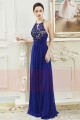 Open Back Chiffon-Halter Royal Blue Prom Dress - Ref L802 - 03