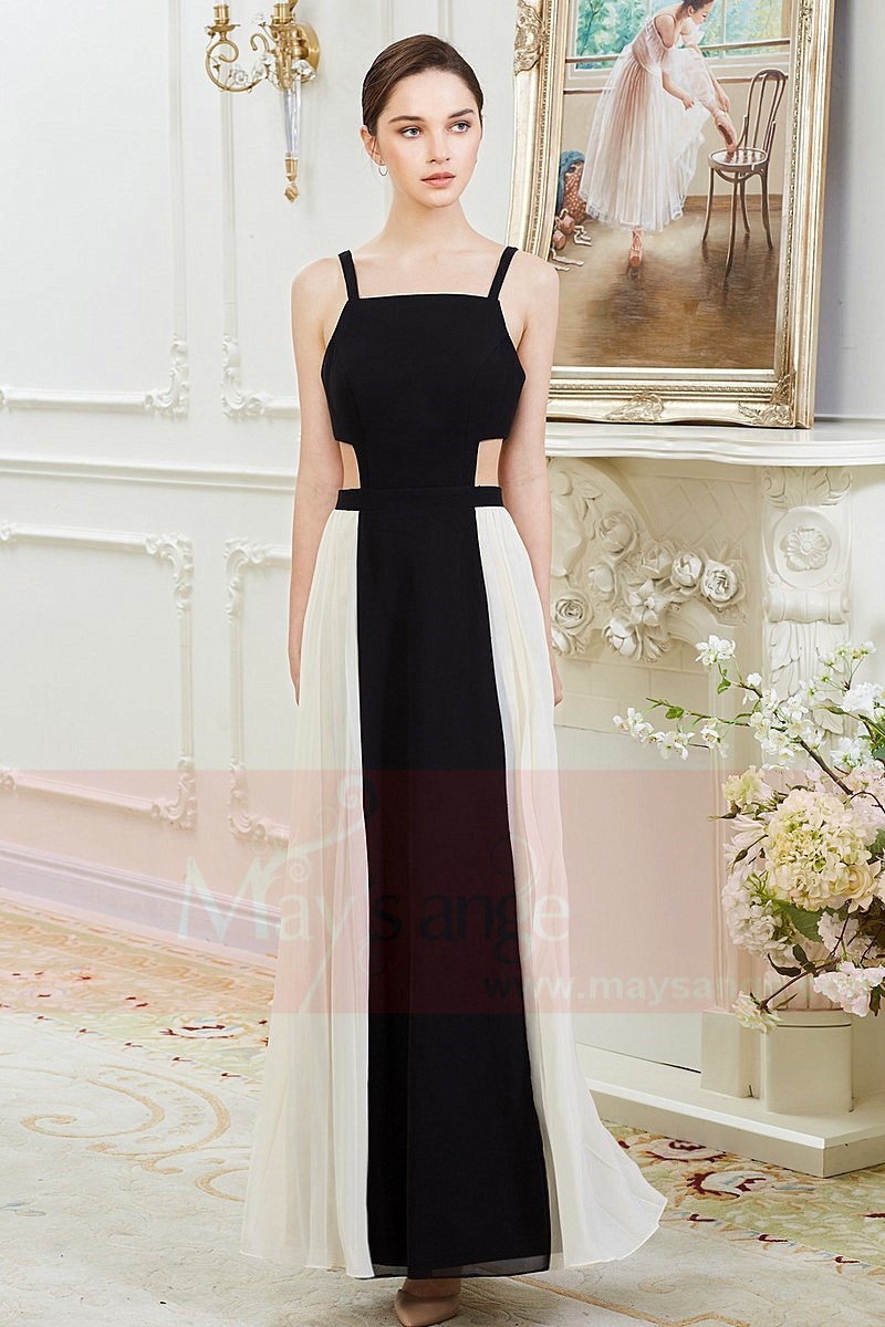 robe pas cher blanc et noir - Ref L801 - 01 robe pas cher blanc et noir - Ref L801 - 01