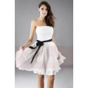 Strapless Short Party Dress With Black Belt - Ref C111 - 02