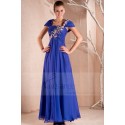 Promotion robes longue de soirée Étincelle avec manches et fleurs argentées - Ref L281Promotion - 03